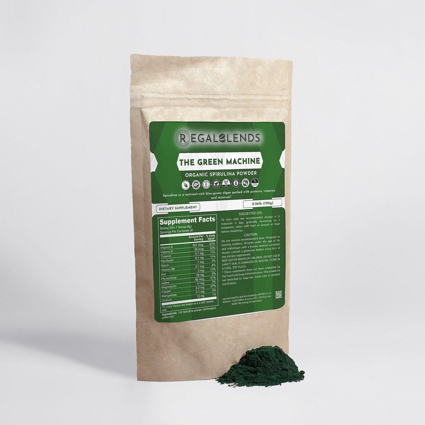 Organic natural extract Spirulina powder