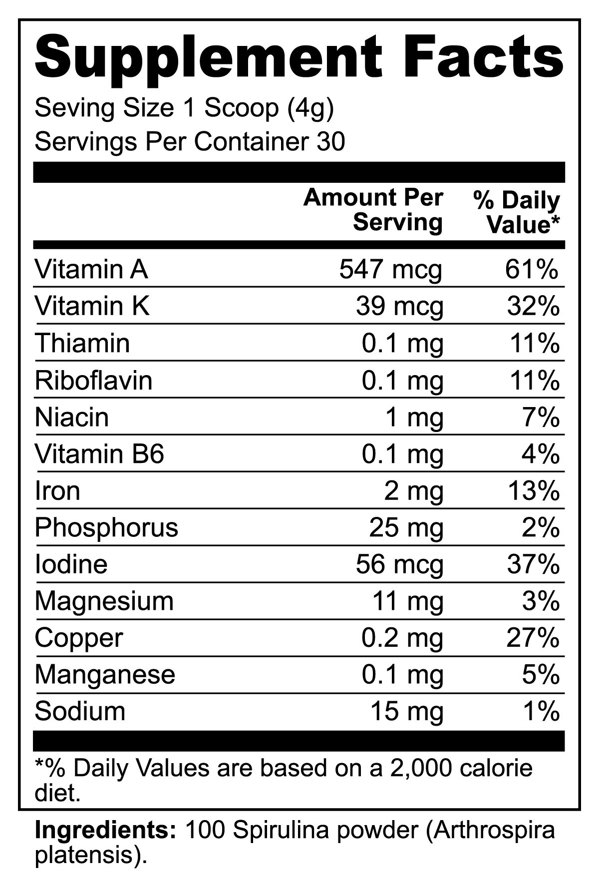 Organic Spirulina Powder - The Green Machine