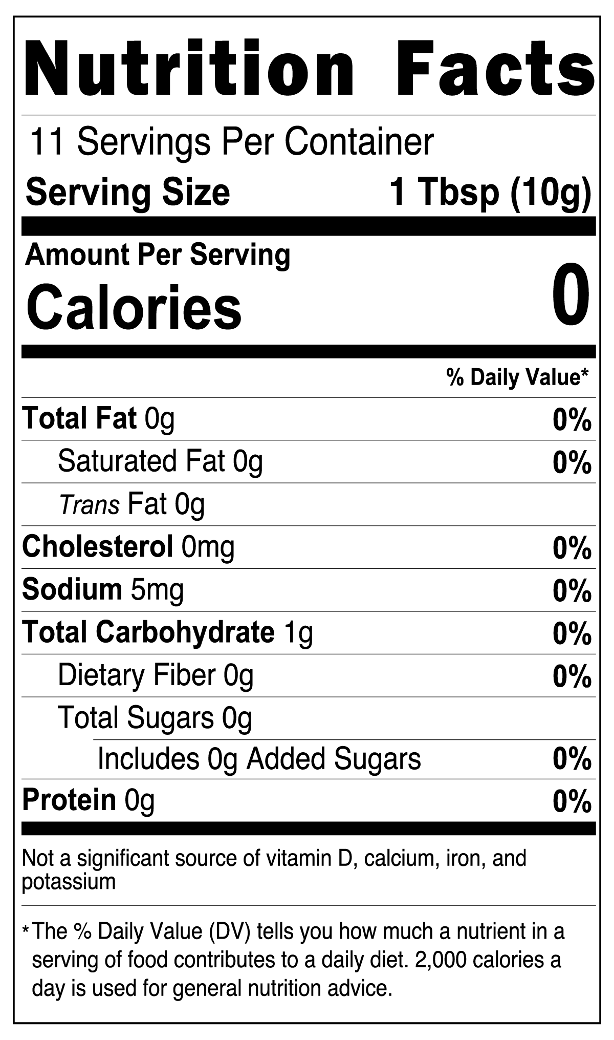 Nutrition facts of REGALBLENDS Majestic Manuka Coffee 4 Oz