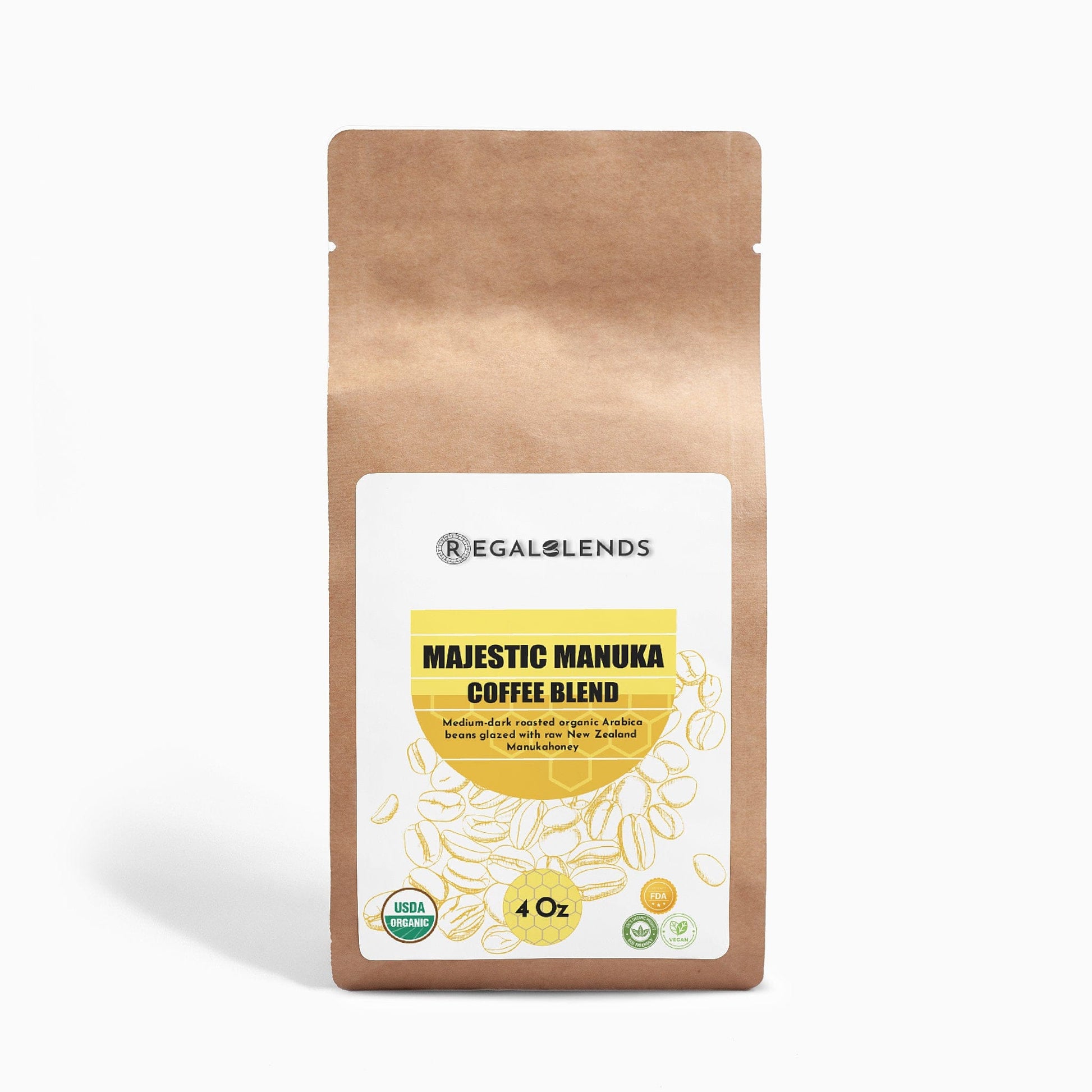 Pack of REGALBLENDS Majestic Manuka Coffee 4 Oz